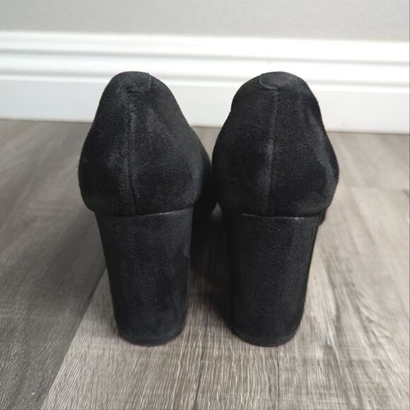 Stuart Weitzman Black suede leather pointy toe block heel women 36 EU 5.5 US - Picture 5 of 8